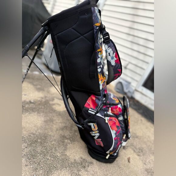 PING HOOFER Lite Black Floral Tropic Hawaii Multi Color Stand Golf Bag Divider - Picture 10 of 15